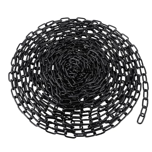 LOPYXBR Stahlkette 4mm x 9m Gliederkette Meterware, Schwarz Stahlkette aus Kohlenstoffstahl, Metallkette für Hundekette Schaukelketten Ankerkette Hängesessel