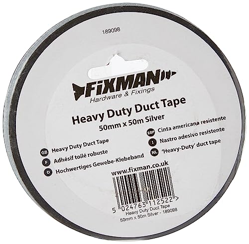 Image of FIXMAN 189098 Heavy Duty Duct Tape 50 mm x 50m Silver