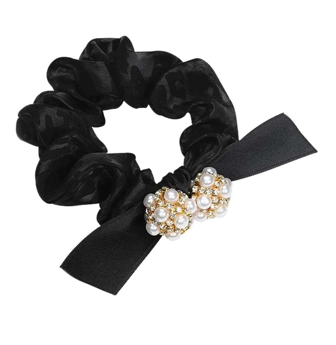 Feste Elastici Capelli 2pcs Fiocco Di Perle Anello Per Capelli Corda Per Pizzo Cavallo Accessori Per Testa Decorazione