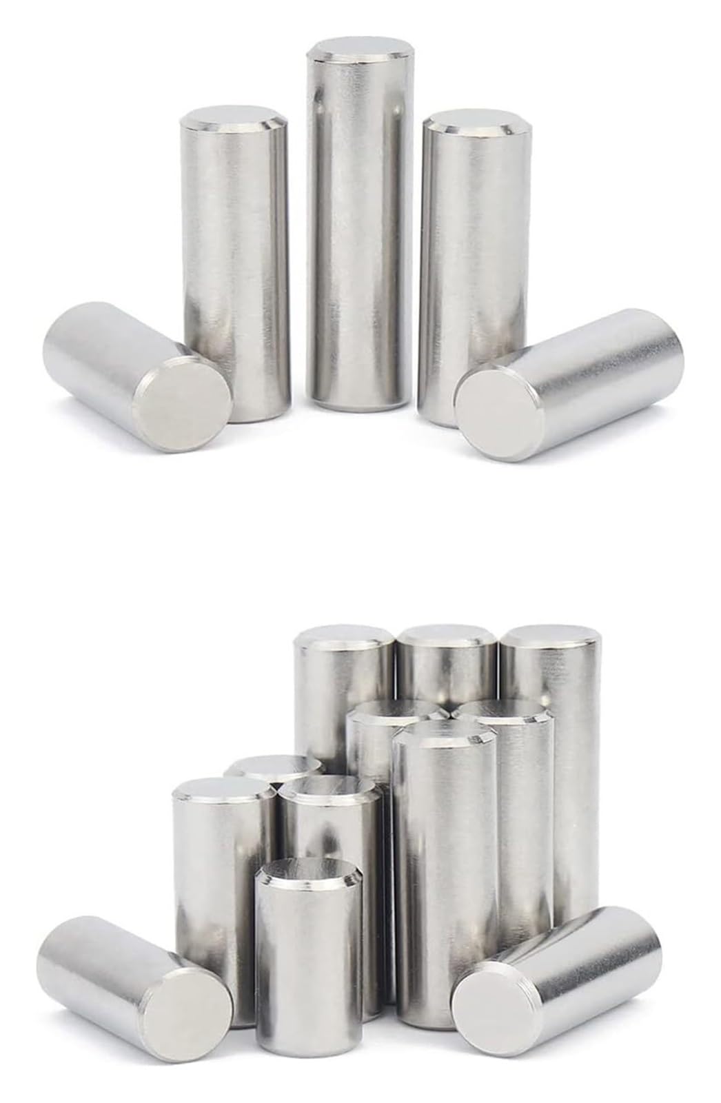 Pasadores de espiga y tornillos metálicos (50 unidades). Diámetro de 2,5 mm. Pasadores de soporte for estantes de acero inoxidable 304. Elementos de fijación metálicos for un posicionamiento preciso.