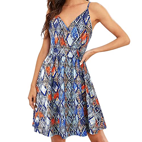 MYIN Femme Robe de Plage Ete Décontractée Col Rond Manches Courtes Robe Soirée T Shirt Longue Casual Tunique Mini Robe Femmes Plage Robe Casual à la Mode Robe Cover