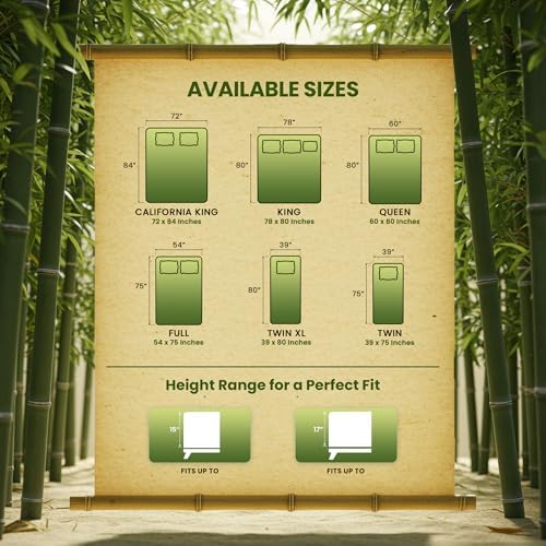Bamboo Viscose Waterproof Mattress Protector Queen Size, fits 17" deep - 2