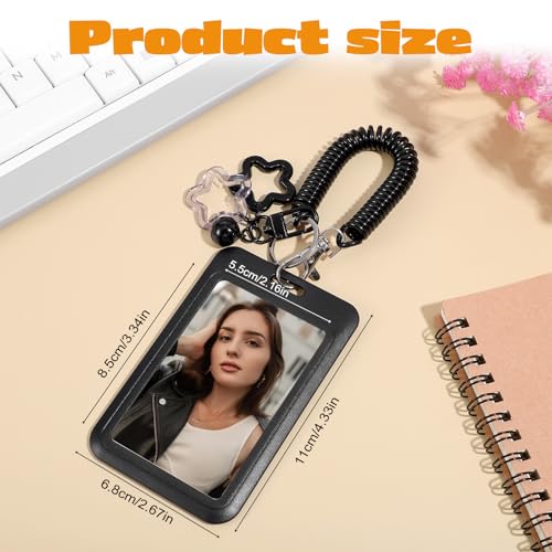 DOPENSPI Photocard Holder, 11x6.8cm Stern Glocke Fotokartenhalter Badge Holder Ausweishalter ID Card Schlüsselanhänger für Idol Album Karten Bank Foto Studentenbus Kartenanhänger