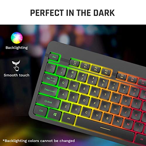 Klim Tandem Wireless Gaming Keyboard & Mouse Combo - New 2023 - Slim Durable Ergonomic - Light Up Keyboard And Mouse Wireless - Long-Lasting Built-In Battery With Energy-Saving #TOP4