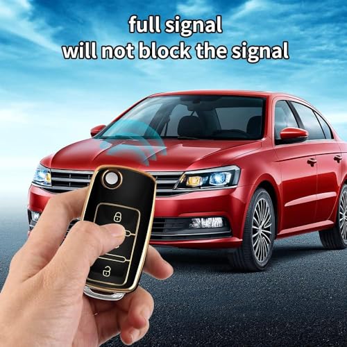 Funda para Llave de Coche antiimpactos de TPU Rojo para Volkswagen Sharan 7N 6
