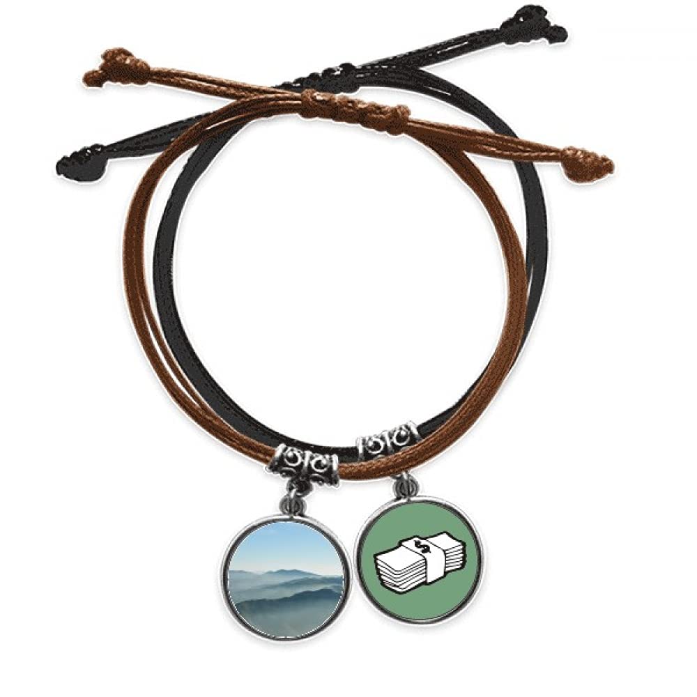 Pulsera de cuero resistente al desgaste estilo montaña y sol 3