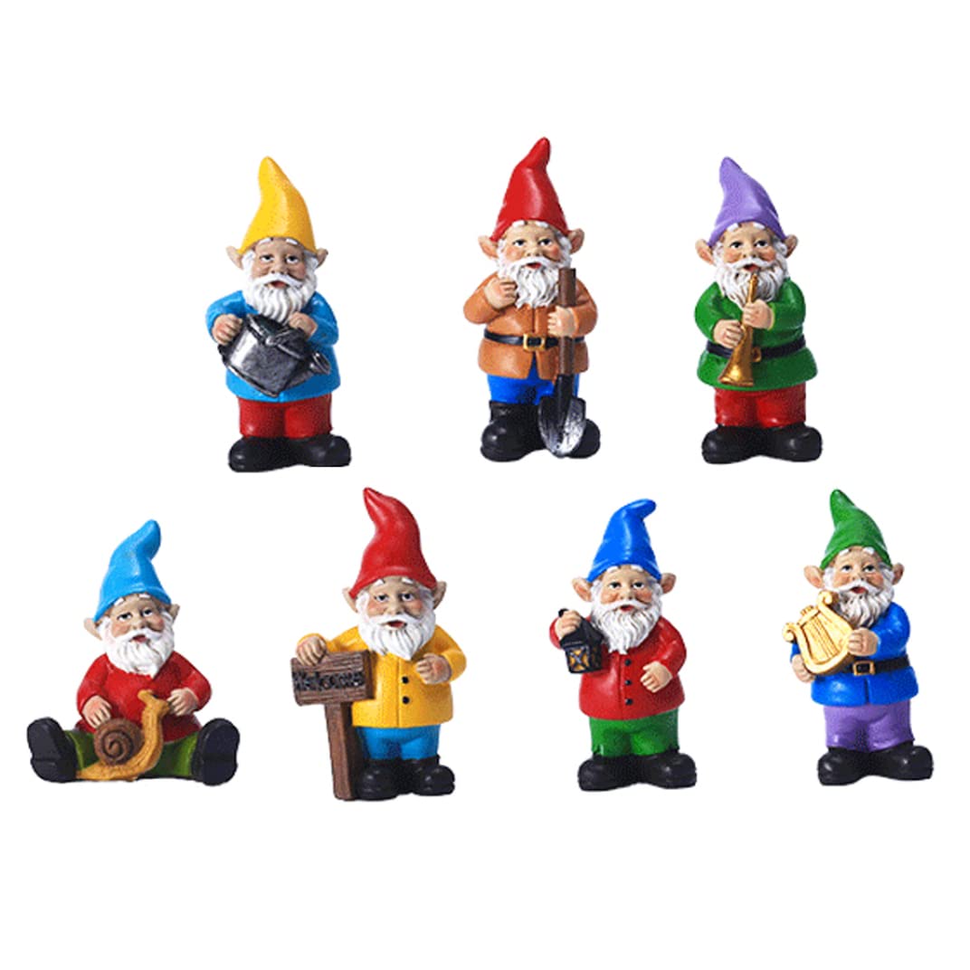 Nains de jardin miniatures contre la déco triste, 7 figurines Noël légères
