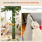 53" Extra Tall Cat Scratching Post for Large Cats, Heavy Duty Vertical Scratcher with Natural Sisal Rope, Stable Climbing Pole with Hanging Ball for Full Body Stretching - Image 4