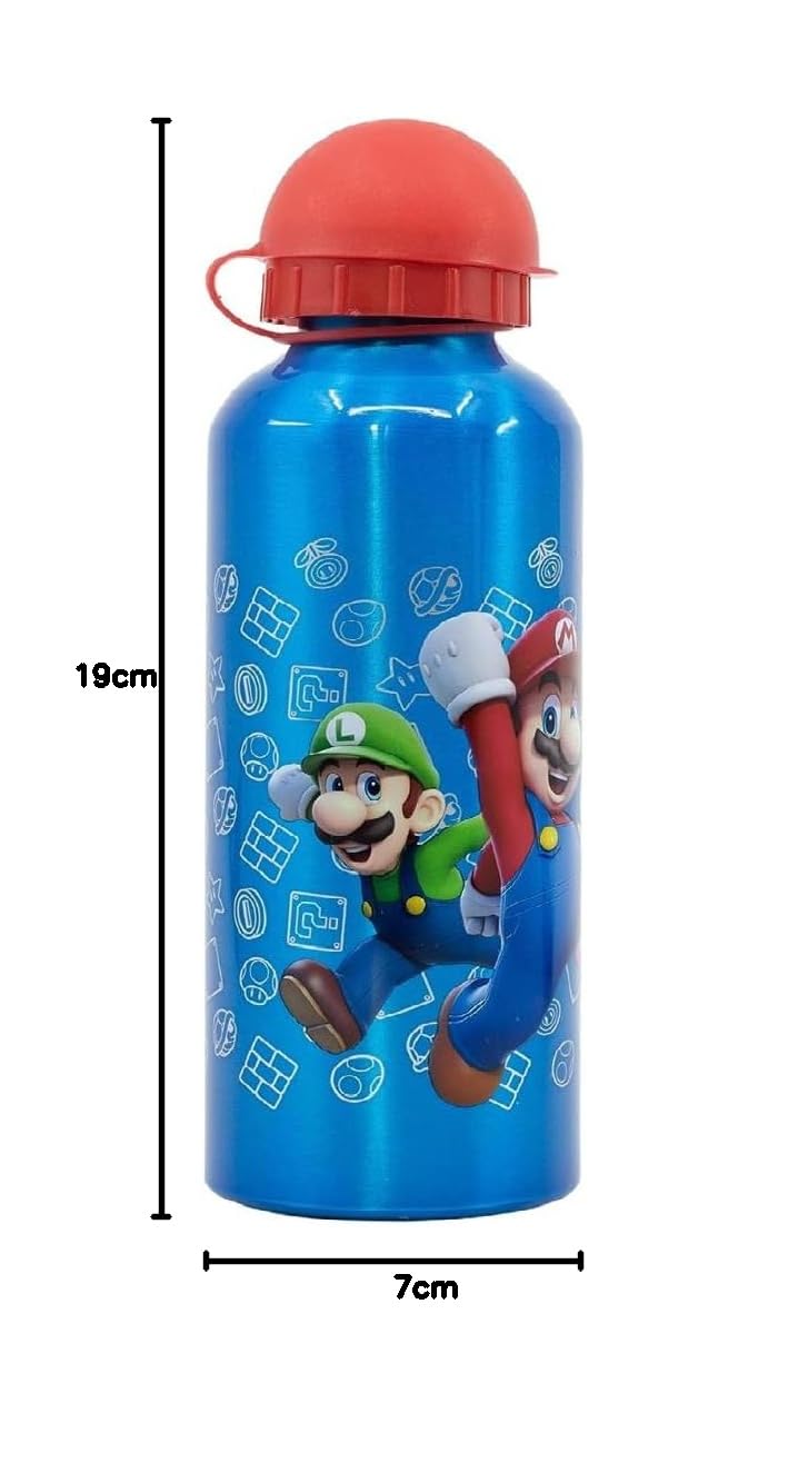 Gourde Super Mario 580 Ml – Tritan Sans BPA, Paille Intégrée, Légère Et Réutilisable Pour Enfants