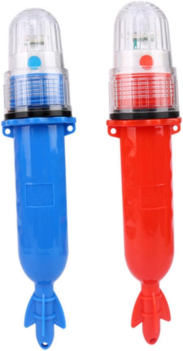 BESPORTBLE Fishing Bobber Bass Lures Baits 2pcs Lights Deep Drop Underwater Lights Fish Attracting Lamp Without Battery (Blue and Red) Fishing