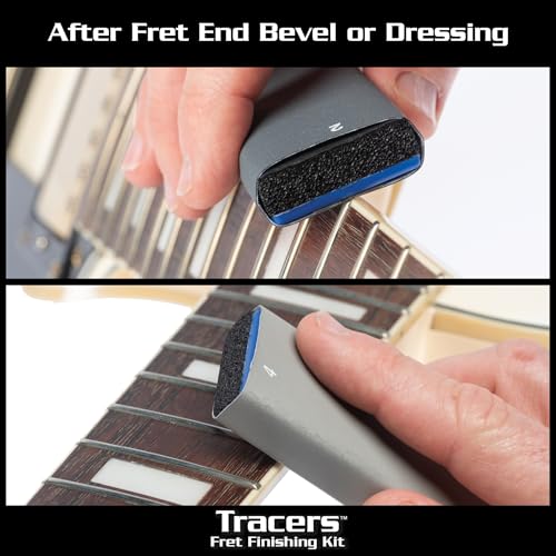 MusicNomad Tracers Fret Erasers 6 peças Kit de acabamento para lixar, polir e polir após coroamento,