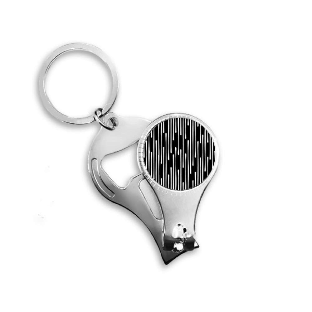 Anneau porte-clés décapsuleur clipper pince à ongles motif art