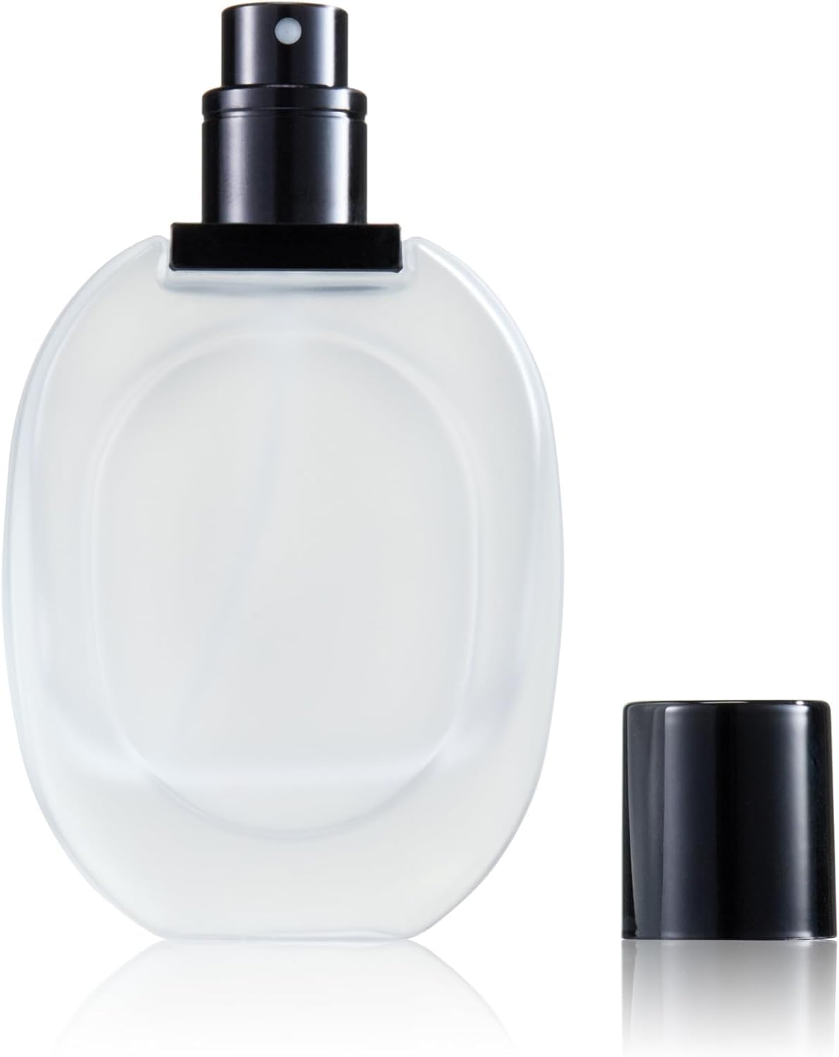 Hunky Dory Unique 30ml Empty Frosted Glass Delicated Perfume Decant Spray Bottles with Black Metally Pump and Unique Cap For DIY Perfume, Essential Oils, Rose Water, Travel Use