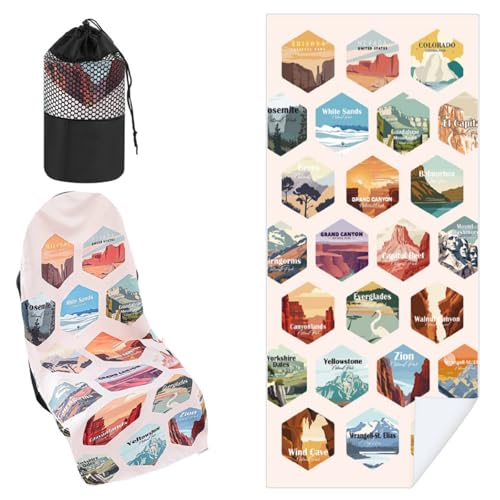Image of 1 Pack Car Seat Towel Cover with Storage Bag, Multi National Parks Style