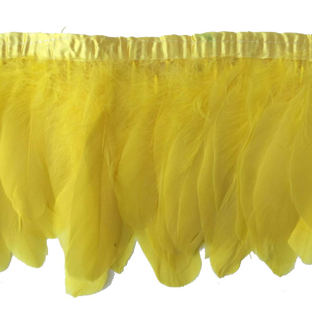 Sowder Yellow Duck Goose Feather Trim Fringe 2 Yards(Yellow)