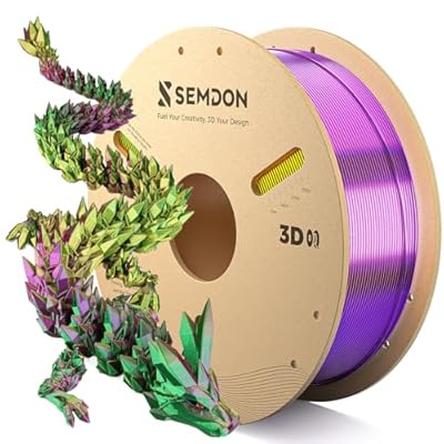 SEMDON Tri-Colors Silk PLA Filament 1.75mm, Christmas Gifts 3D Rainbow PLA Filament...