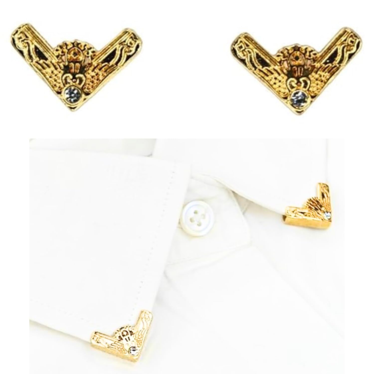 Ani Accessories Metal Collar Corner Tips With Diamond Studded Wings Design Lapel Pin Badge Button for Men And Women Collar Clip Pin Brooch Shirt Accessories (Pack Of 4) (2 Pair) (B0CP45M1B7) Amazon Price History, Amazon Price Tracker