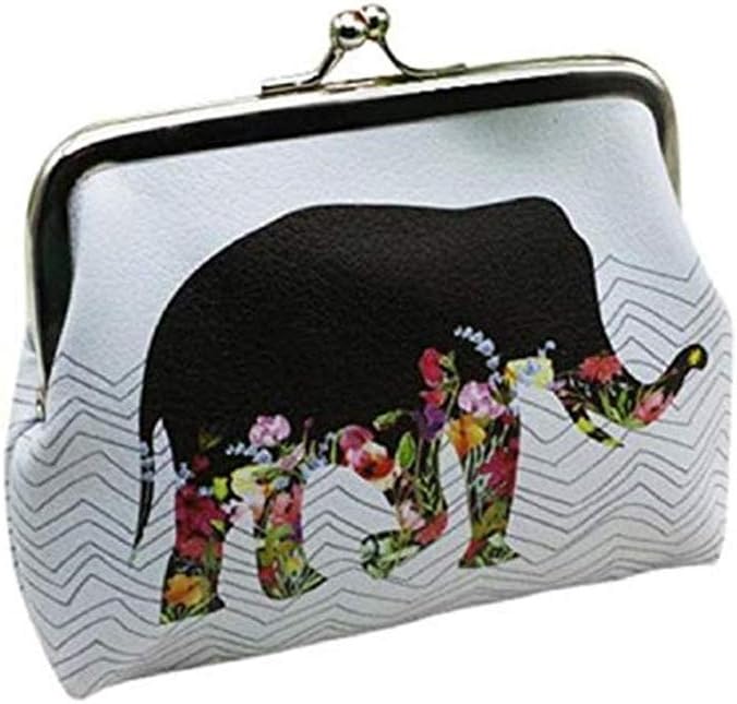 Womens Wallet, Vintage Women Handbag Elephant Wallet Card Holder Coin Purse Clutch Handbag White Xizhendai
