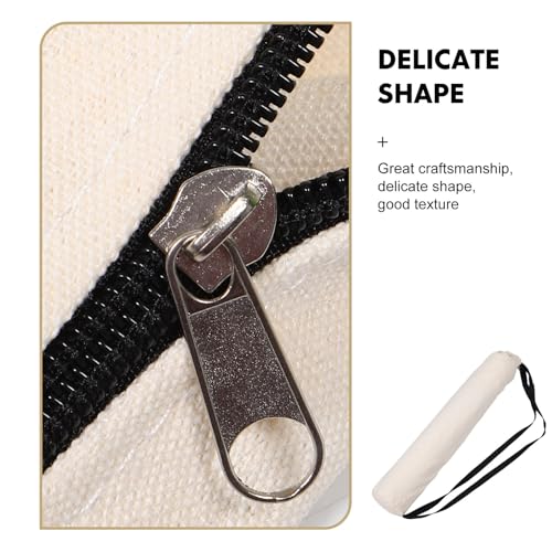 Bolsa para esterilla de yoga de tela Oxford beige con práctico cordón ajustable 3