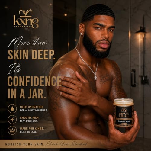Image of KXNG Cosmetics Organic Shea Body Butter - 4oz | Luxury Body Cream for Women & Men with Shea, Cocoa, Mango & Coconut Oil | Deep Moisturizing Care for Hands, Feet & All Skin Types - BDE