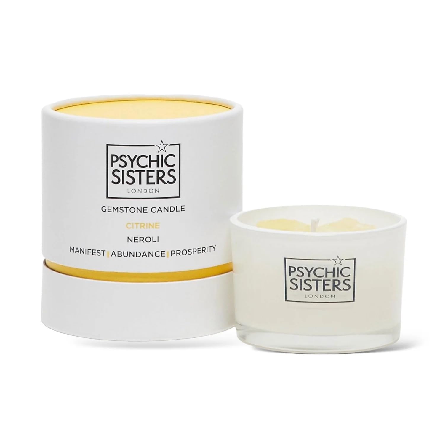 Psychic Sisters Yellow Gemstone Candle (Citrine - Neroli)