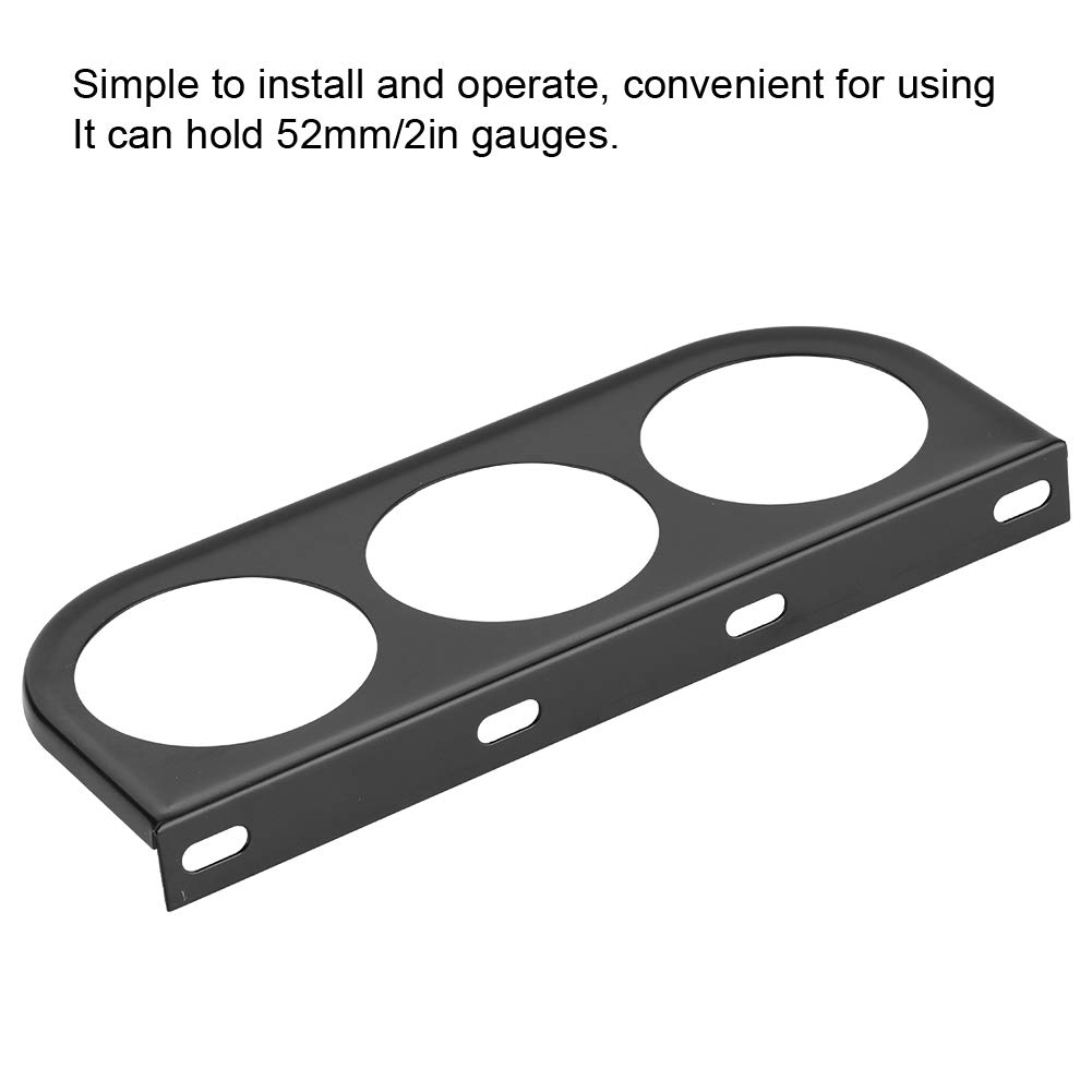 TOPINCN Supporto per misuratore da cruscotto, Staffa di Montaggio a Triplo Calibro affidabile da 52 mm/2 Pollici Robusta per Auto(Nero)