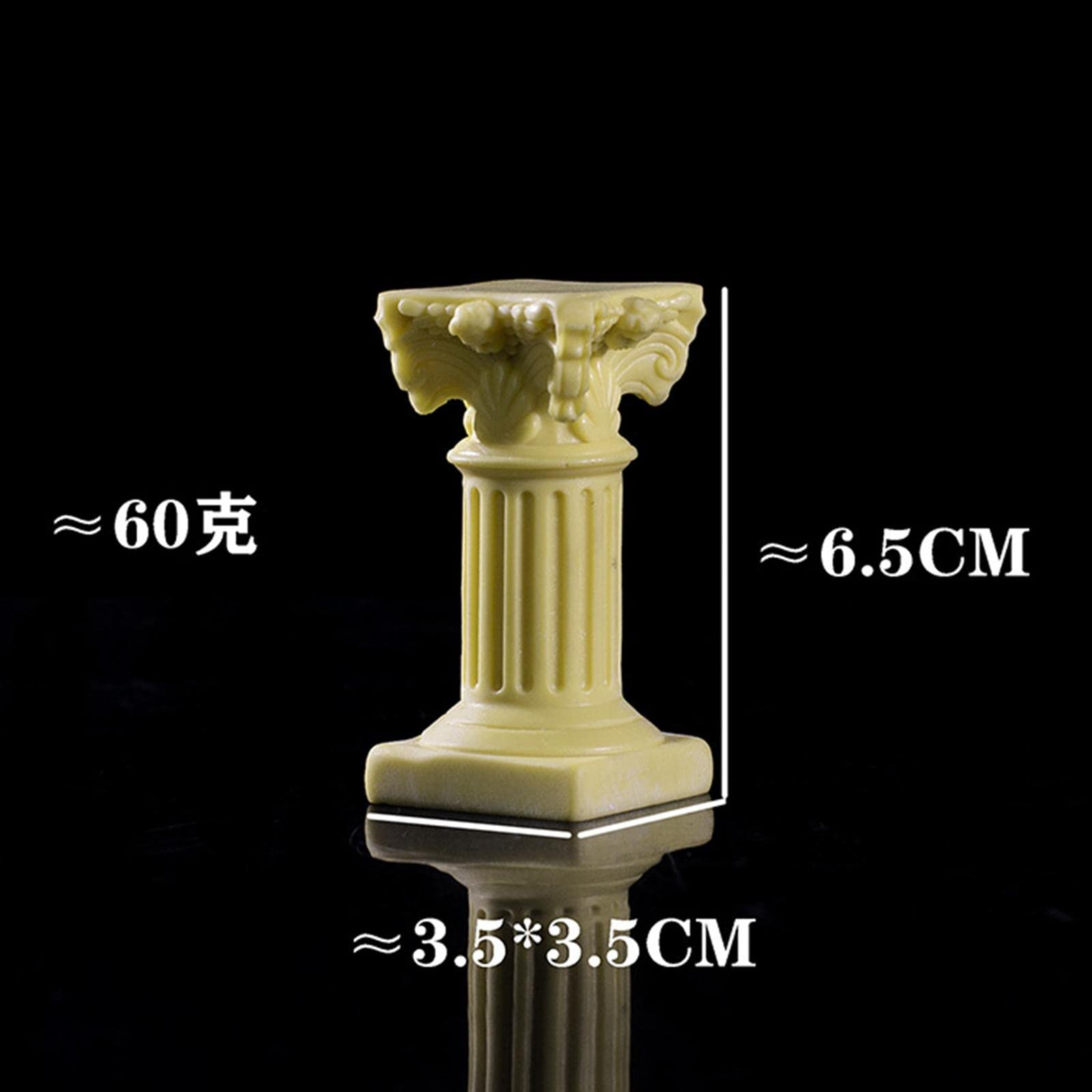 Statua in miniatura a colonna romana con piedistallo, colonna greca, per tavolo paesaggistico, bianco, 3,5 x 6,5 cm