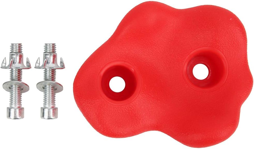 Kids Rock Climbing Holds Set, 10 Pcs Red Plastic Climbing Accessories for Outdoor Fun