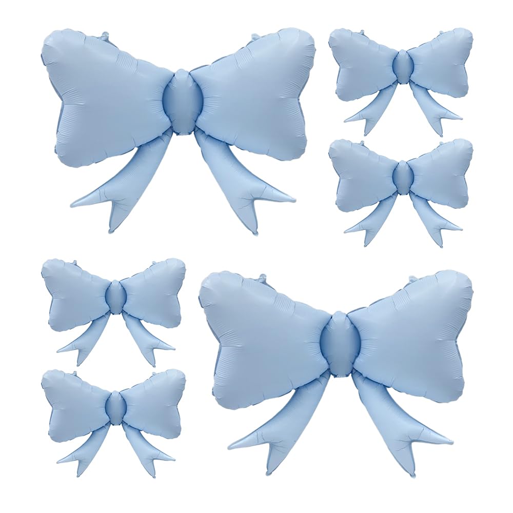 4pcs Jumbo Oversized Ribbon Balloons Coquette Bow Balloons Bow Party Coquette Party Decorations for Birthday Baby Shower Bridal Shower Supplies (