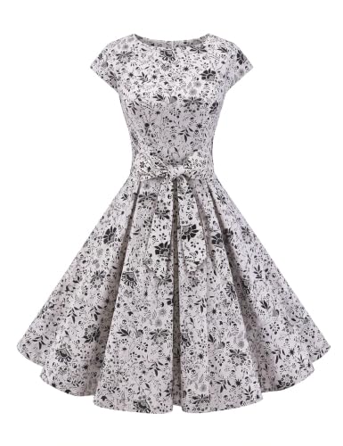 Image of Dressystar Women's Vintage 1950s A Line Cap Sleeve Cocktail Party Dress