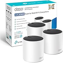 TP-Link Deco X55 AX3000 Whole Home AI-Driven Mesh Wi-Fi 6 System, Three Gigabit Ports, Coverage up to 6,500 ft2, Connect up to 150 devices, HomeShield Security, Pack of 3, Amazon Exclusive