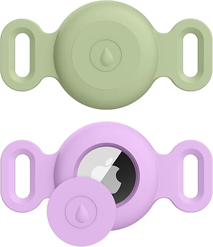 Paquete de 2 soportes para AirTag compatibles con Apple AirTag, protector de silicona para collar de perro y gato, soporte para collar de rastreador