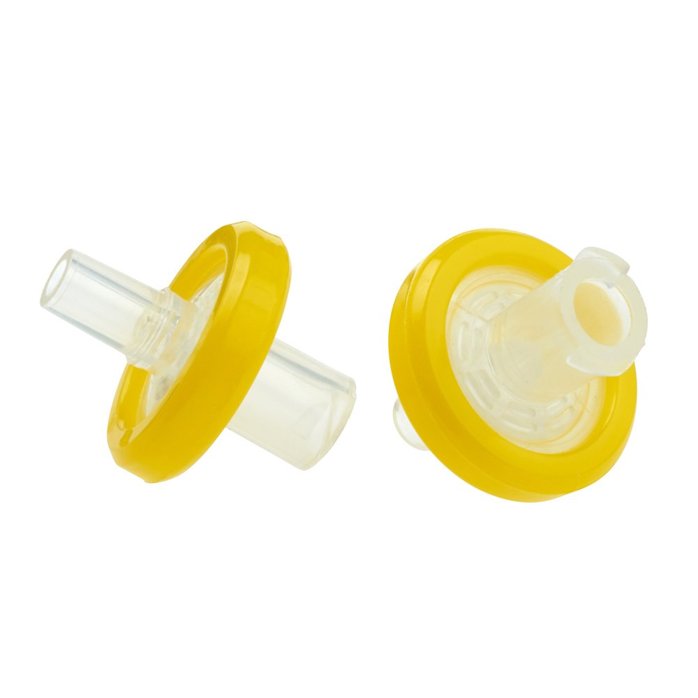 Celltreat 229752 Syringe Filter, MCE Membrane, Sterile, 0.45µm Port Size, 13mm Diameter, Yellow (Case of 75)