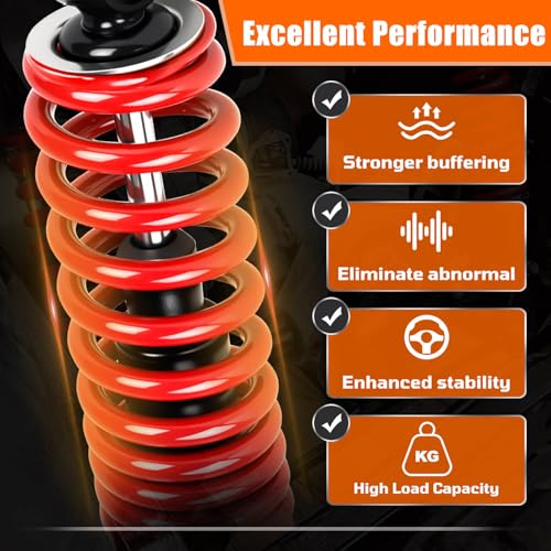 Image of Golf Cart Heavy Duty Rear Shock Absorber with Spring Fit for Yamaha G29 Drive, G22, G20, G19, G16 and G14 Gas and Electric Golf Cart OEM JN4-F2210-00,JN3-F2210-00,Extended Length 14 inch