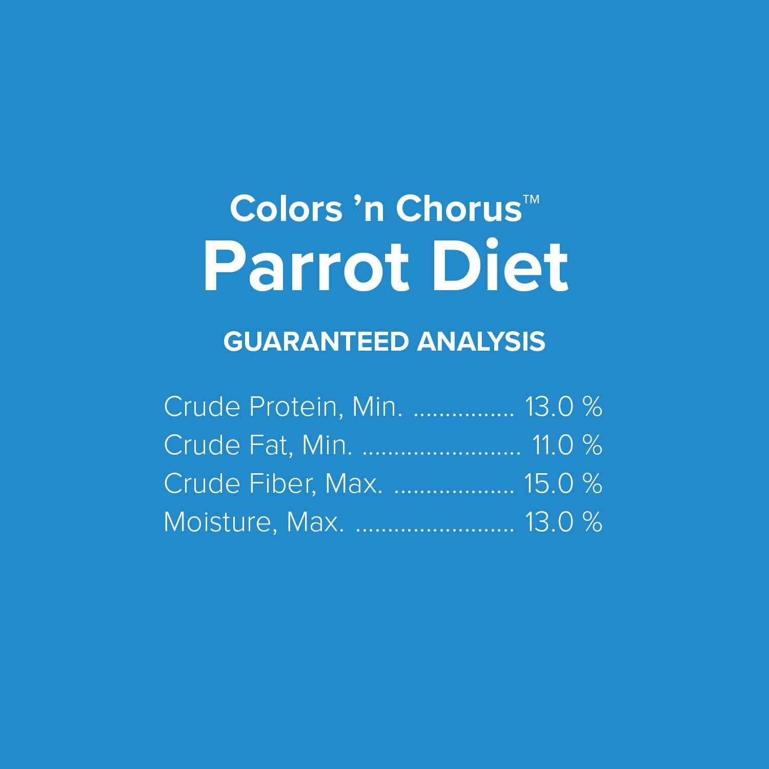 Blue Seal Colors ‘N Chorus Parrot Bird Feed | Premium Seeds and Ingredients for a Nutritious and Tasty Diet | 40 Pound Bag