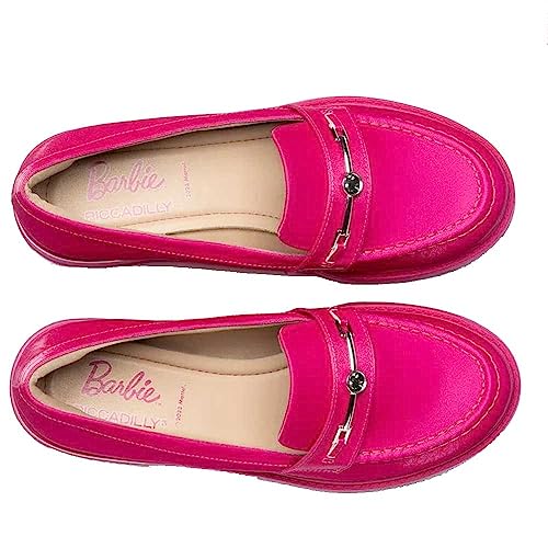Mocassim Loafer Tratorado Barbie Rosa Metal Piccadilly 760003