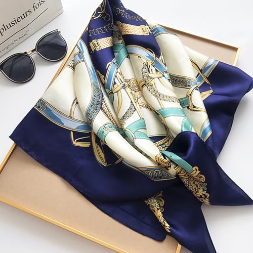 Silk Head Scarf for Women, 35x35 Skin-Friendly Elegant Square Scarf, Soft & Breathable Satin Head Scarf for Women Girls Birthday, Wedding, Mother's Day Gift,Silk Head Wrap for Sleeping3