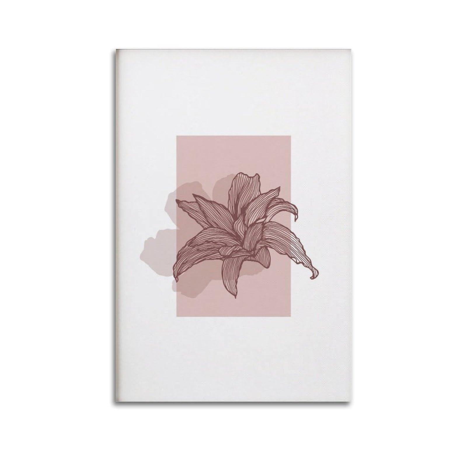xiaoxiaoshen Blush Botanical Line Floral Decor Canvas Poster Wall Art Prints Room Aesthetic Murals Bedroom And Living Decorations 20x30inch(50x75cm)