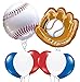 Custom, Fun & Cool 8 Pack of Helium & Air Inflatable Mylar/Latex Balloons w/ Athletic Sports Baseball & Baseball Glove Birthday Design [Variety Assorted Multicolor in Red, White, Blue. Black & Brown]