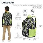 Lands' End Unisex Kids Medium ClassMate Lightweight Durable Elementary School Backpack, Black Highlight - Image 2
