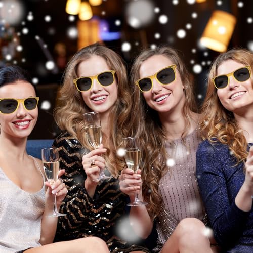 6/10 Packs Adults Wholesale Gold Frames Square Retro Style Sunglasses Summer Party Rave Accessory3