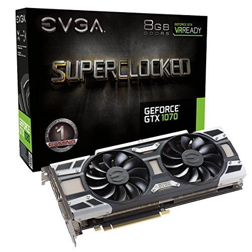 EVGA GeForce GTX 1070 SC GAMING ACX 3.0, 8GB GDDR5, LED, DX12 OSD Support (PXOC) Graphics Card 08G-P4-6173-KR [sAi]