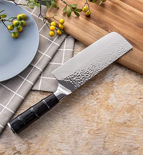 MAYiT Meat Cleaver Knife, Stainless Steel Nakiri Kitchen Knife Japanese Non-stick Blade Small Cleaver 5Cr15mov Sharp Knives Kitchen Tools