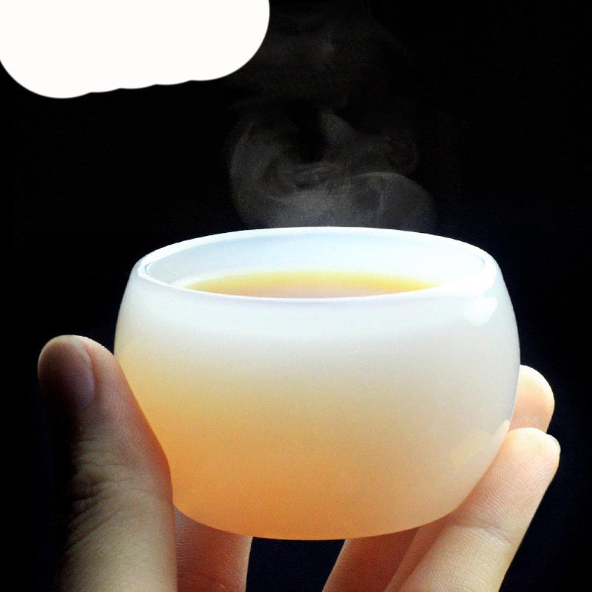 2 PCS New White porcellana sugna giada Tazza da tè Cinese in ceramica Master Teacup Personal Single Cup Drinkware-5.5x4.2cm 40ml
