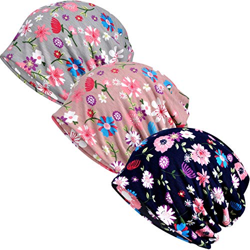Image of Ababalaya Women's Kinds of Lace /Floral /Print /Cotton Chemo Cap Hair Loss Beanie Nightcap Pack