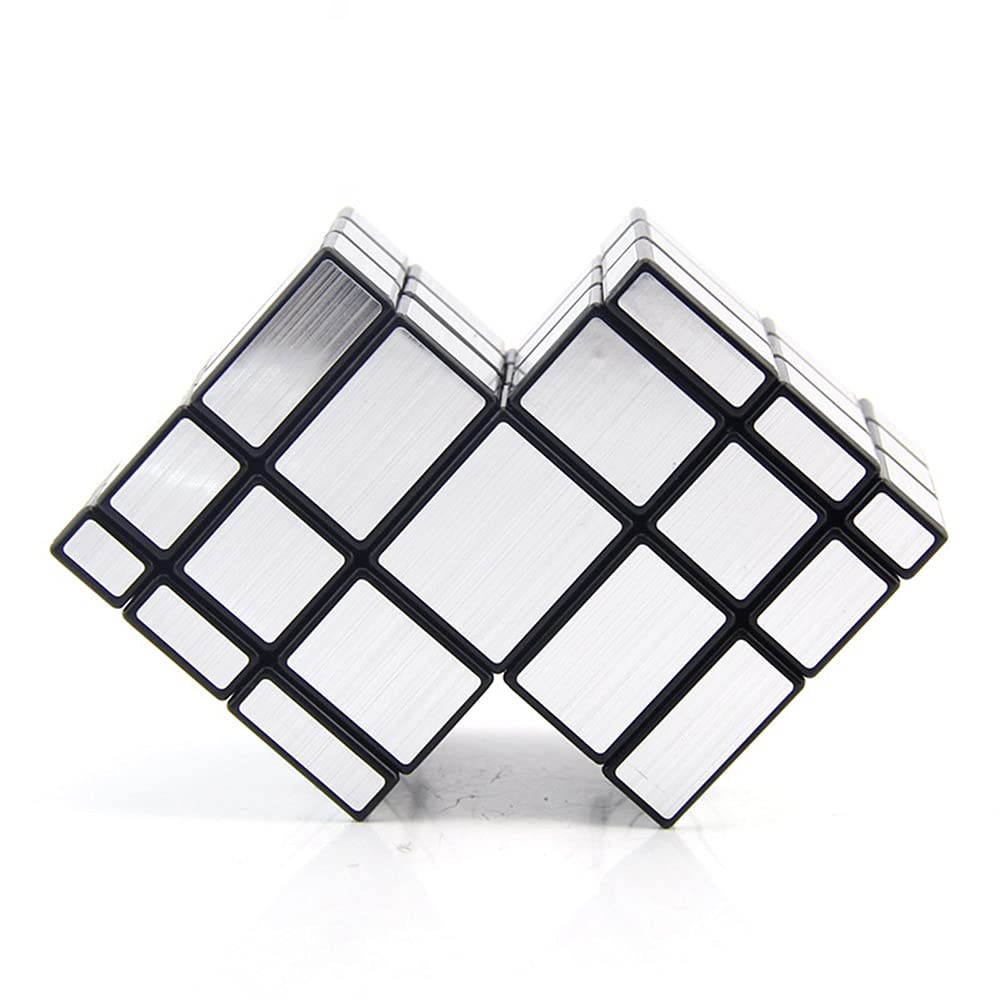 Yealvin Mirror Cube, Conjoined 3x3x3 Mirror Cube Irregular Twist Cube Unequal Block Mirror Cube Puzzle Toy