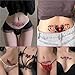24 Sheets Sexy Belly Temporary Tattoos Black Red Heart Navel Waterproof Tattoo Stickers Bust Stomach Waist Back Fake Body Tattoos for Women