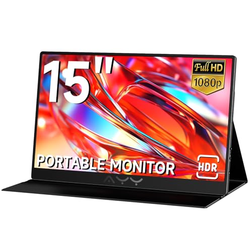 AYY Portable Monitor for Laptop 15 Inch, FHD 1080P USB-C HDMI Travel Monitor External for Computer, Second Display HDR IPS Gaming Monitor Extender for PC MAC Phone PS4/5 Xbox Switch, Built-in Speakers by AYY - Used condition - US$39.99