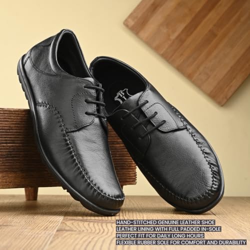 Image of Blue Leather by Centrino Genuine Leather Men Formal Shoe | Cushioned Insole | Stylish lace up | Durable & Leather Crafted | Elegant Premium Leather | Perfect Office Wear & Formal Dress for Men (3921)