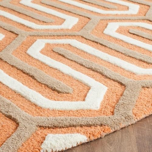 Image of Sifa Carpet Modern Round Area Rug - Hand-Tufted with 100% NZ Wool, Thick & Soft Circular Carpet for Living & Dining Room, Weight -10 Pund, Size-4x4 Feet (48x48 Inch Round)
